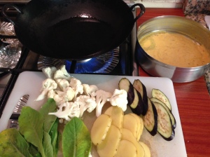 Iron wok to fry vegetable Pakora