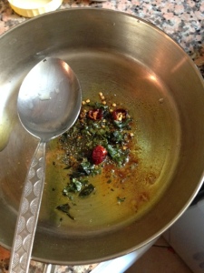 Oil and spices Tempering or Tadka 